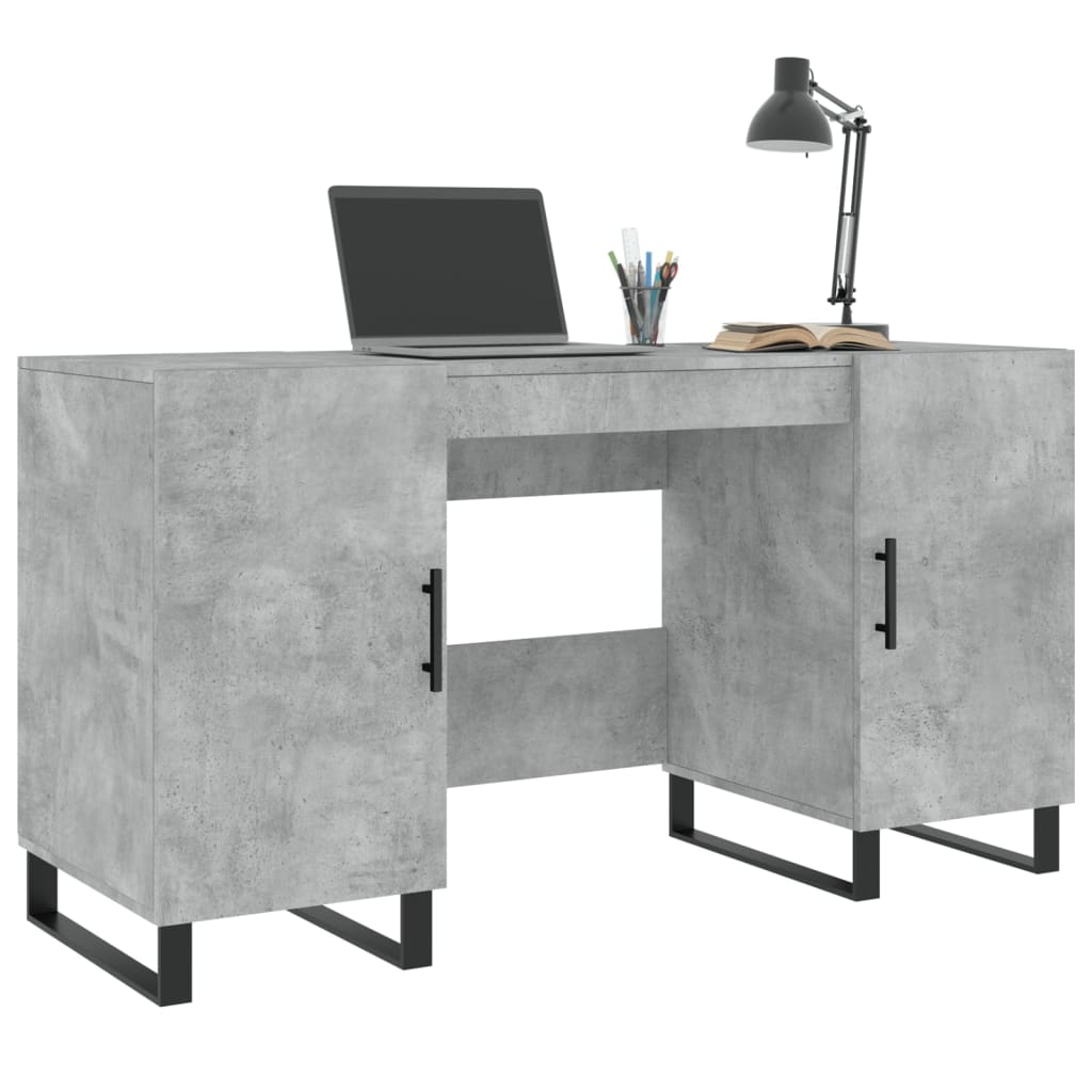 Schreibtisch Betongrau 140x50x75 cm Holzwerkstoff