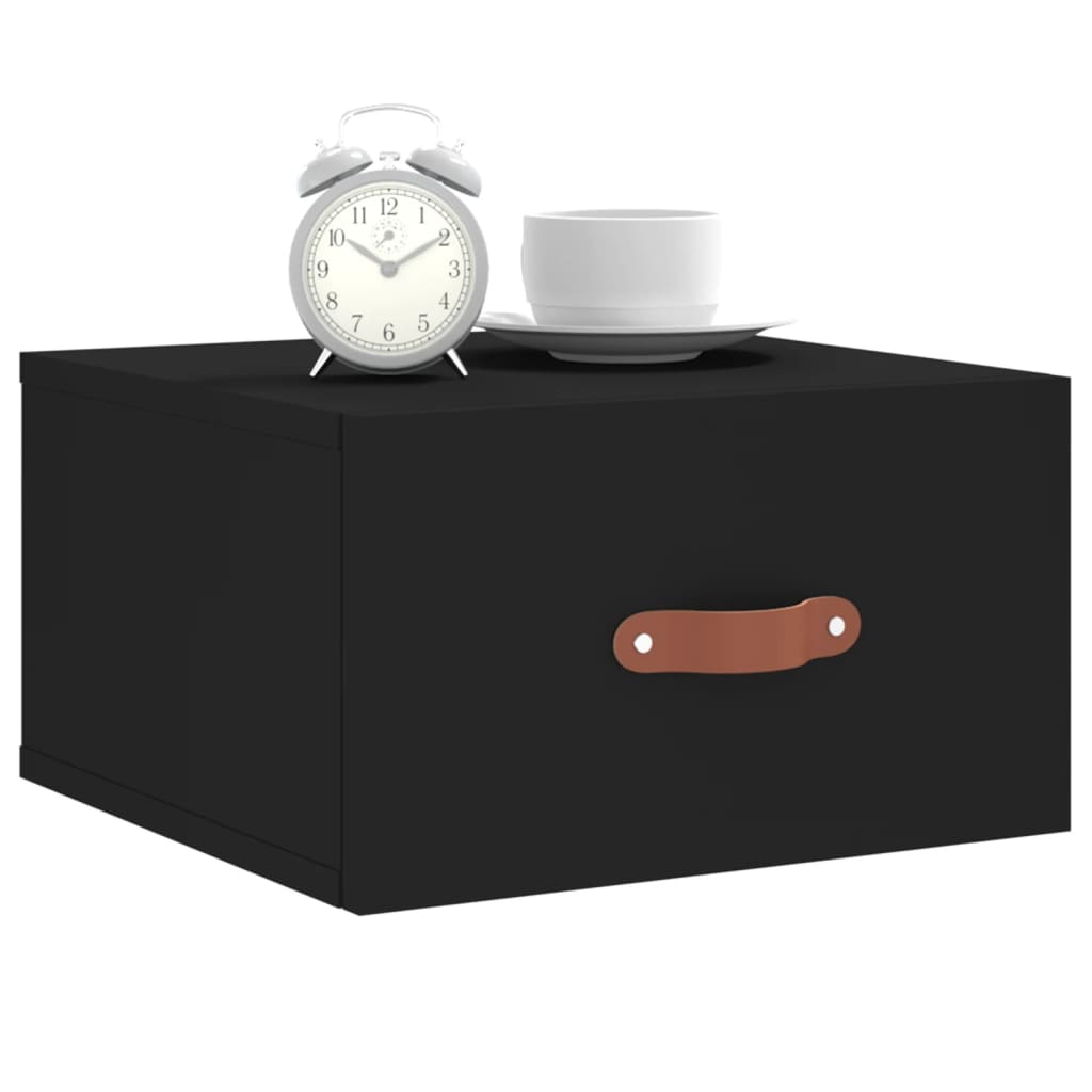 Wand-Nachttisch Schwarz 35x35x20 cm