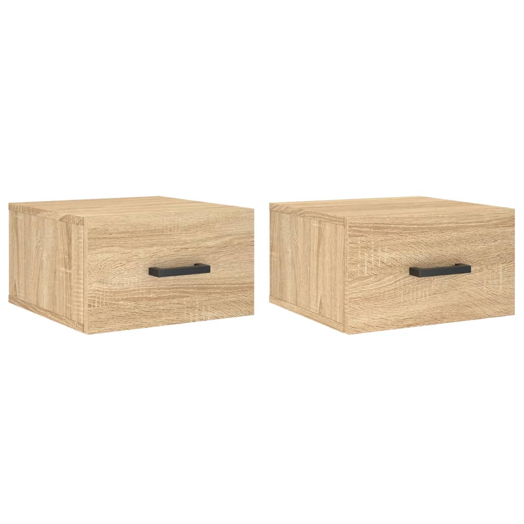 Wand-Nachttische 2 Stk. Sonoma-Eiche 35x35x20 cm