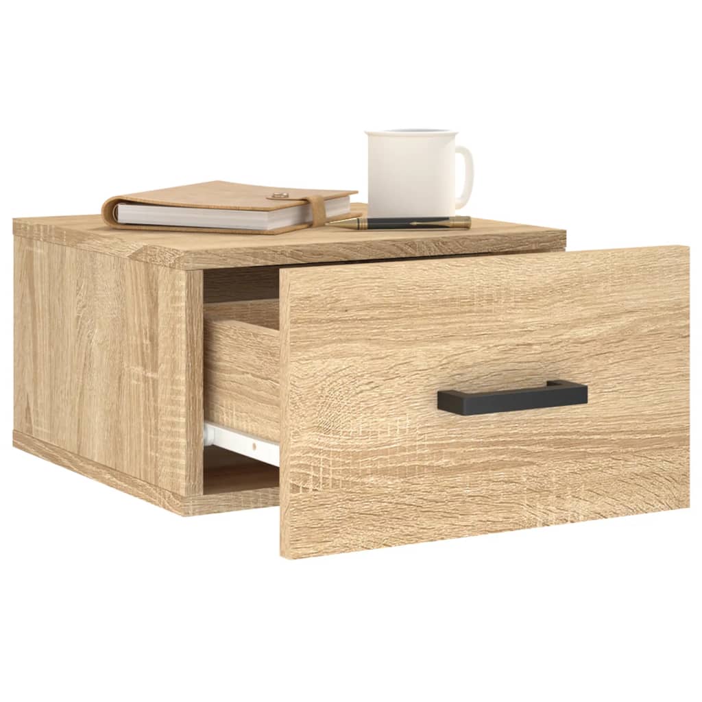 Wand-Nachttische 2 Stk. Sonoma-Eiche 35x35x20 cm