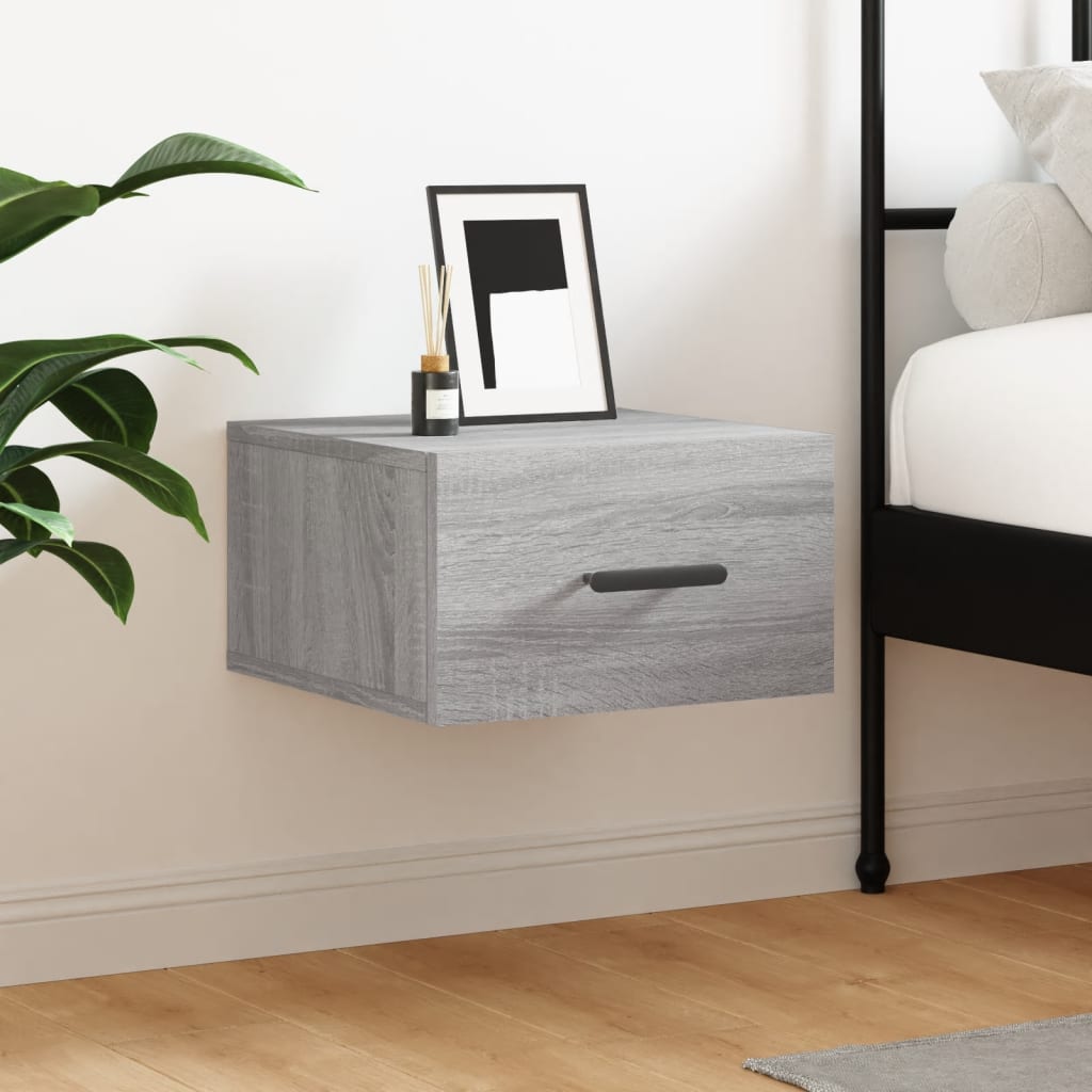 Wand-Nachttisch Grau Sonoma 35x35x20 cm