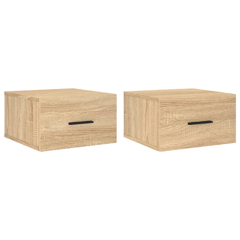 Wand-Nachttische 2 Stk. Sonoma-Eiche 35x35x20 cm