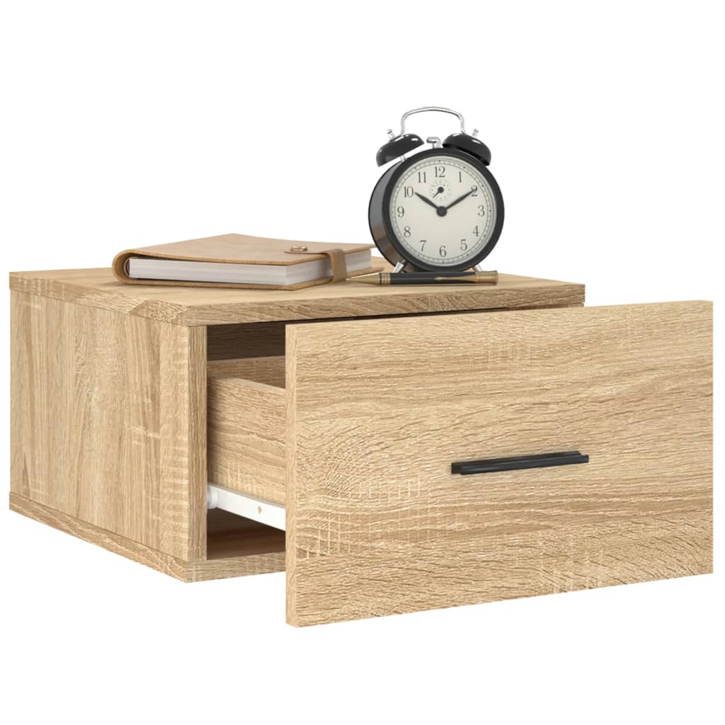 Wand-Nachttische 2 Stk. Sonoma-Eiche 35x35x20 cm