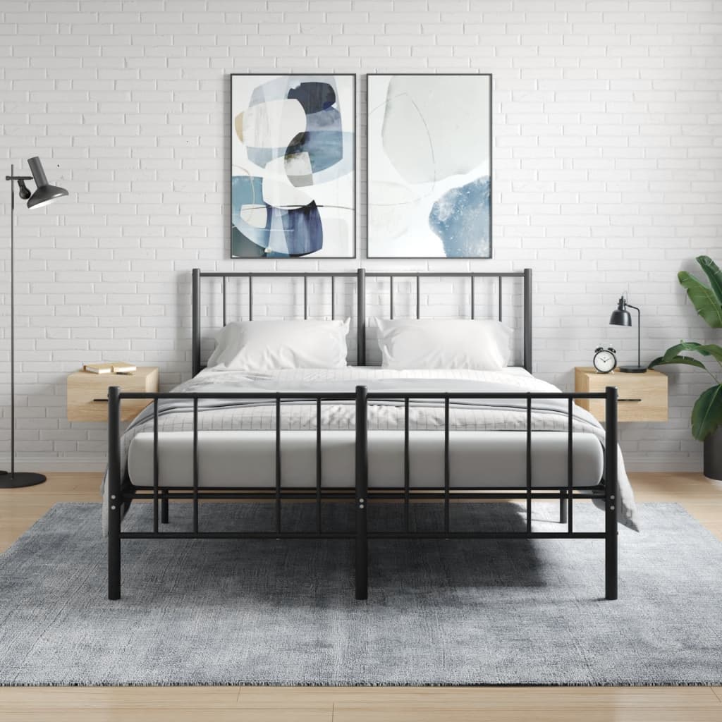 Wand-Nachttische 2 Stk. Sonoma-Eiche 35x35x20 cm