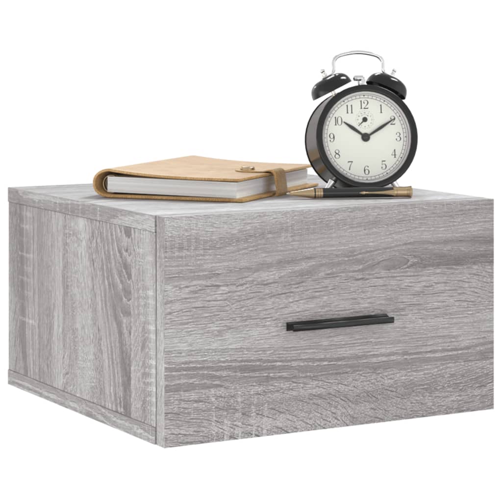 Wand-Nachttisch Grau Sonoma 35x35x20 cm