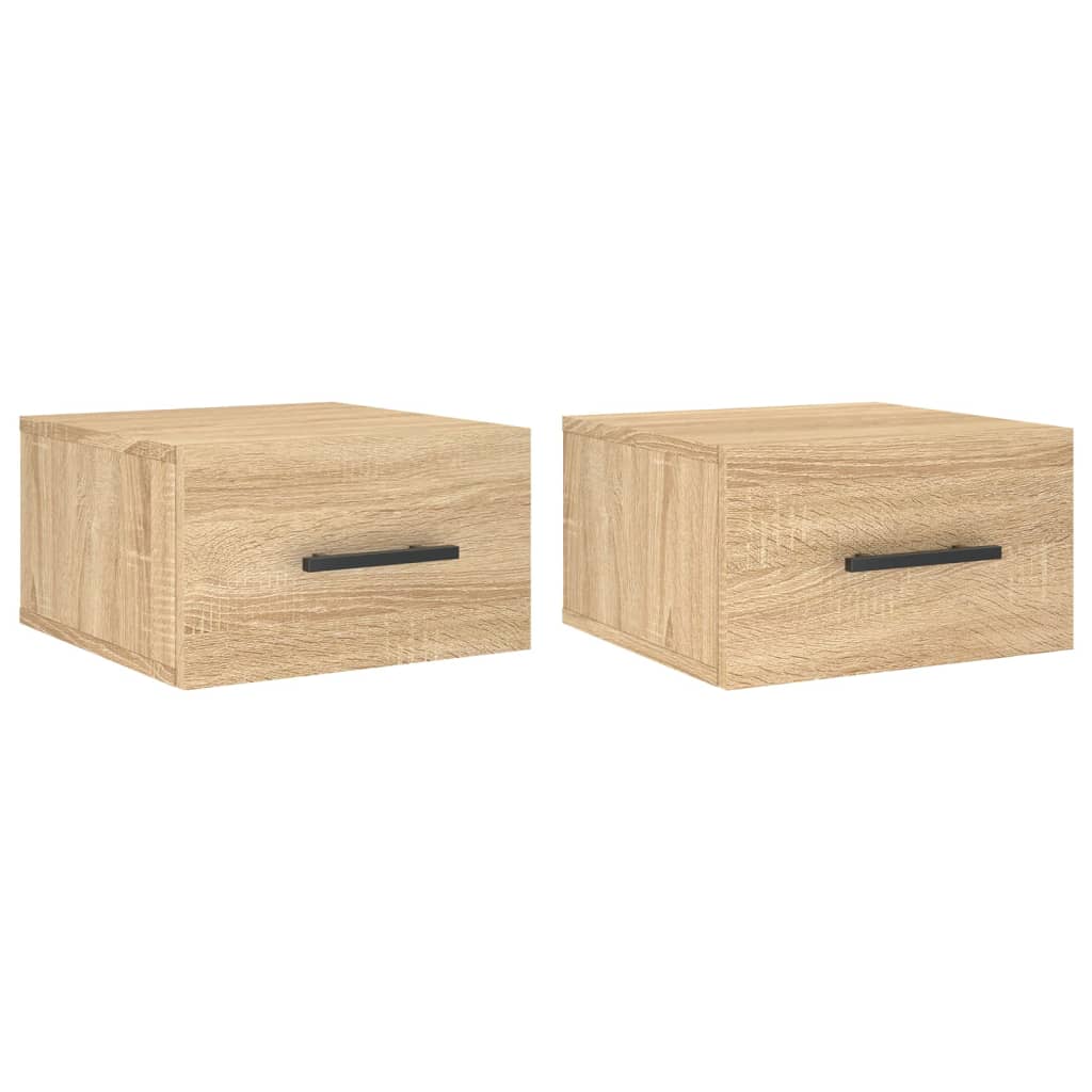 Wand-Nachttische 2 Stk. Sonoma-Eiche 35x35x20 cm