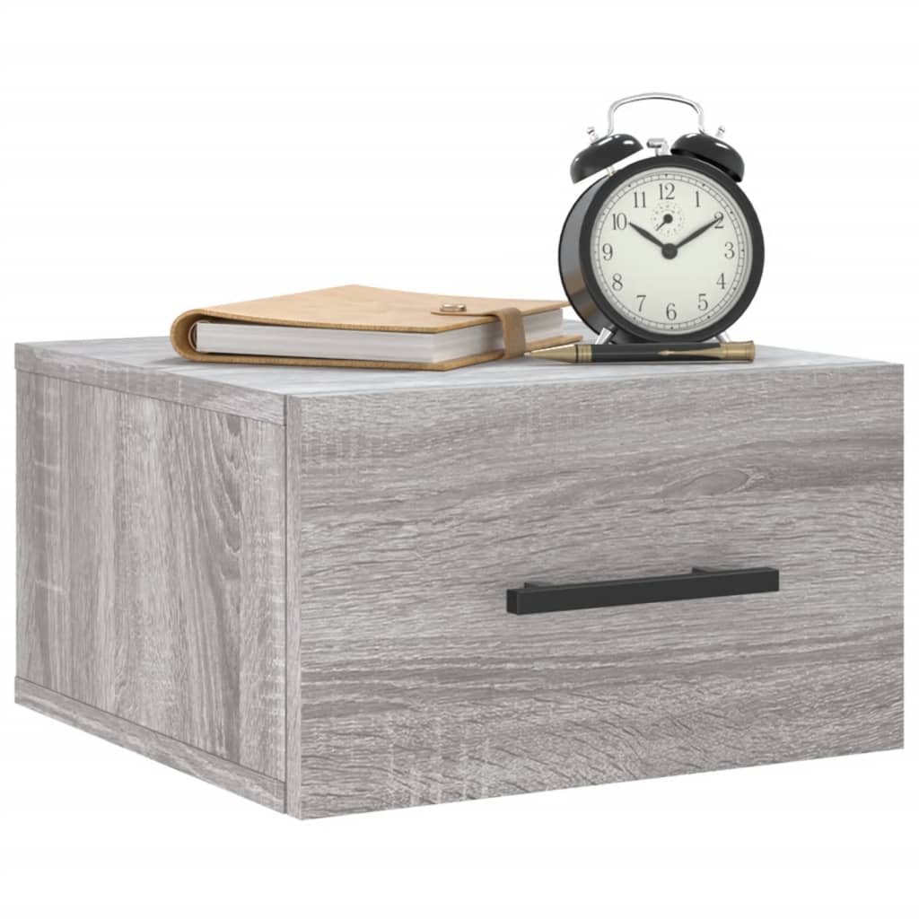 Wand-Nachttisch Grau Sonoma 35x35x20 cm