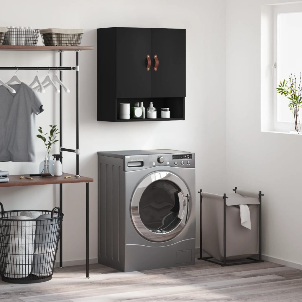 Wandschrank Schwarz 60x31x70 cm Holzwerkstoff