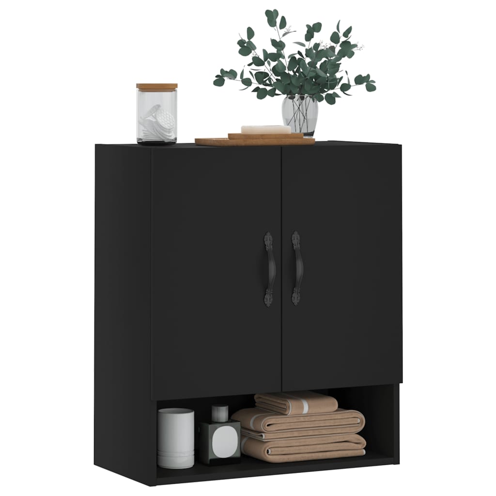 Wandschrank Schwarz 60x31x70 cm Holzwerkstoff