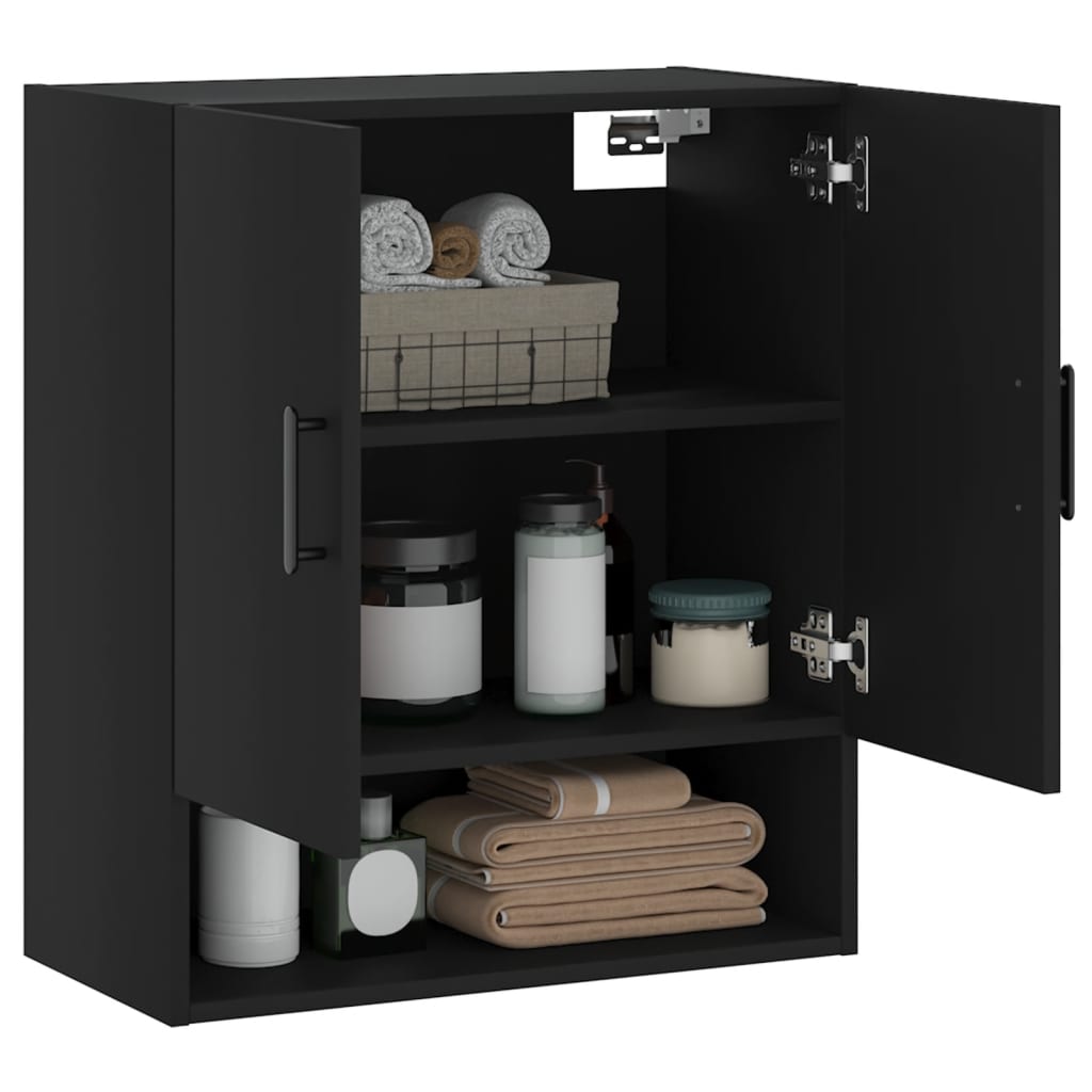 Wandschrank Schwarz 60x31x70 cm Holzwerkstoff