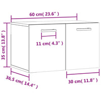 Thumbnail for Wandschrank Räuchereiche 60x36,5x35 cm Holzwerkstoff