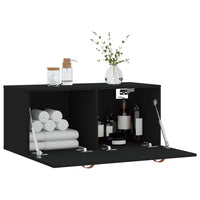 Thumbnail for Wandschrank Schwarz 80x36,5x35 cm Holzwerkstoff