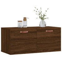 Thumbnail for Wandschrank Braun Eichen-Optik 80x36,5x35 cm Holzwerkstoff