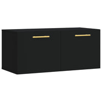Thumbnail for Wandschrank Schwarz 80x36,5x35 cm Holzwerkstoff