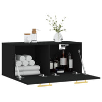 Thumbnail for Wandschrank Schwarz 80x36,5x35 cm Holzwerkstoff