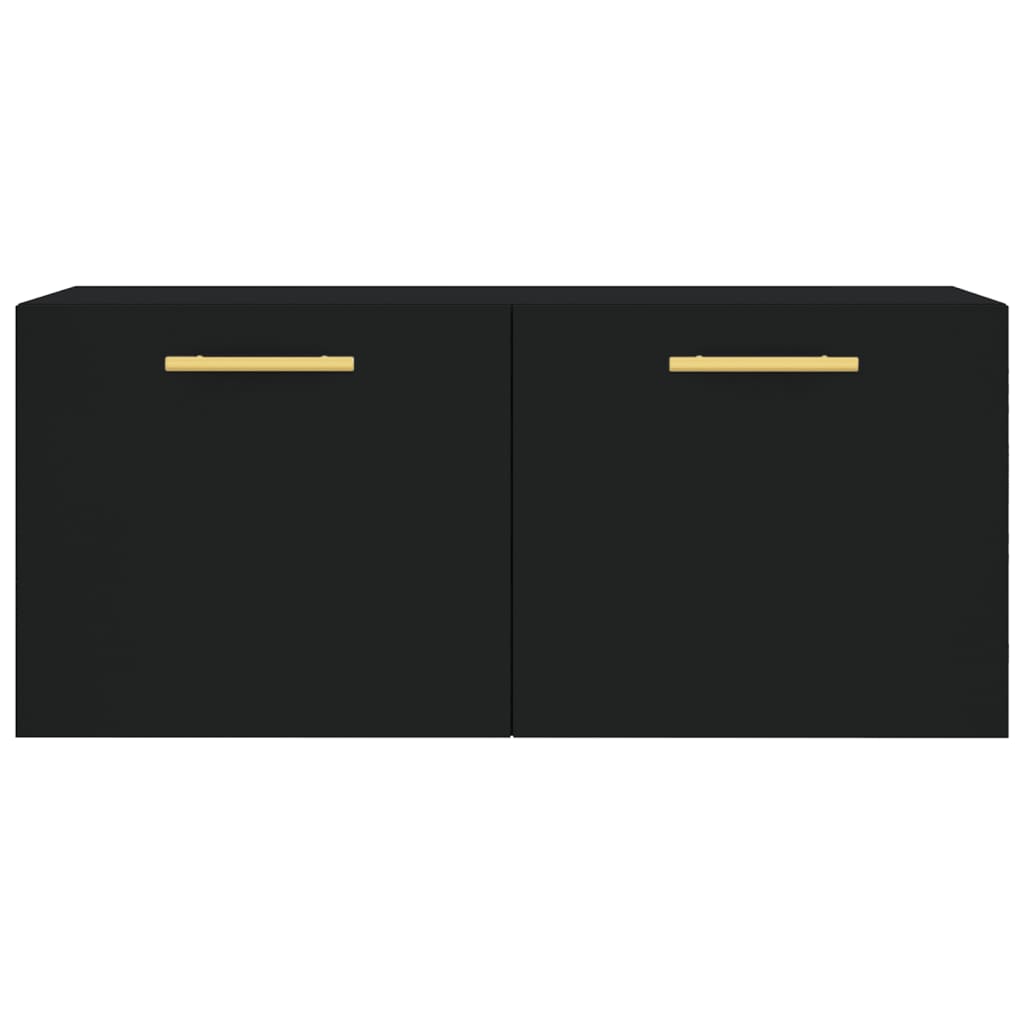 Wandschrank Schwarz 80x36,5x35 cm Holzwerkstoff