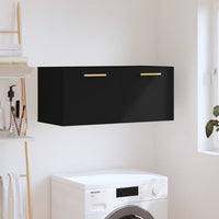 Thumbnail for Wandschrank Schwarz 80x36,5x35 cm Holzwerkstoff