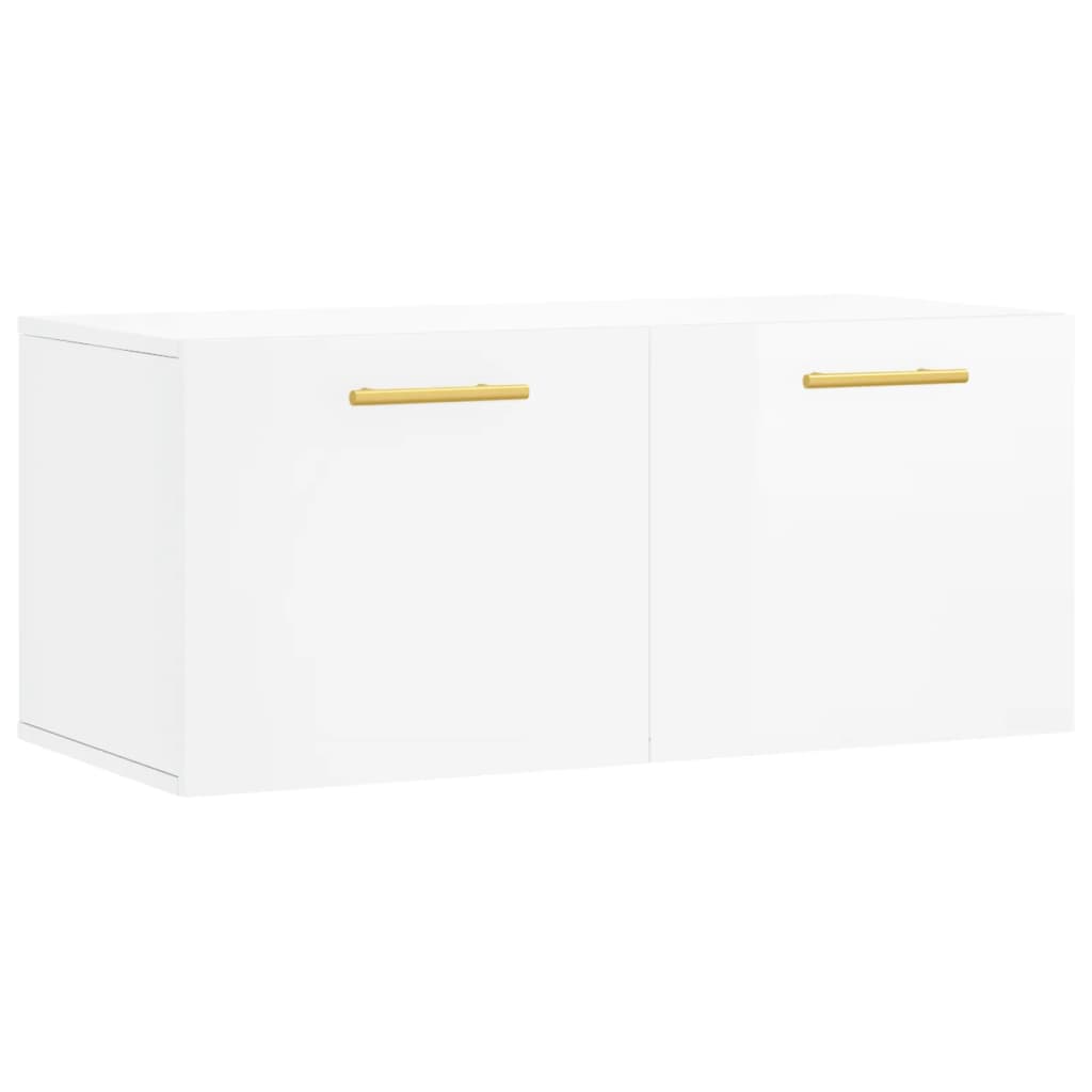 Wandschrank Hochglanz-Weiß 80x36,5x35 cm Holzwerkstoff