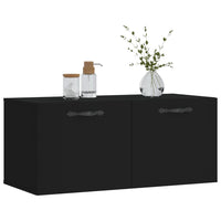 Thumbnail for Wandschrank Schwarz 80x36,5x35 cm Holzwerkstoff