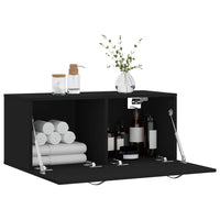 Thumbnail for Wandschrank Schwarz 80x36,5x35 cm Holzwerkstoff