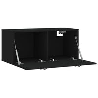 Thumbnail for Wandschrank Schwarz 80x36,5x35 cm Holzwerkstoff