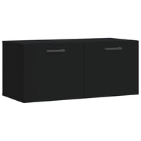 Thumbnail for Wandschrank Schwarz 80x36,5x35 cm Holzwerkstoff