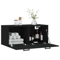 Thumbnail for Wandschrank Schwarz 80x36,5x35 cm Holzwerkstoff