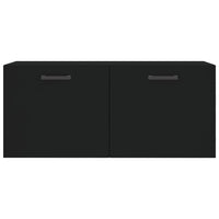 Thumbnail for Wandschrank Schwarz 80x36,5x35 cm Holzwerkstoff