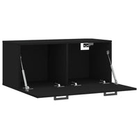 Thumbnail for Wandschrank Schwarz 80x36,5x35 cm Holzwerkstoff