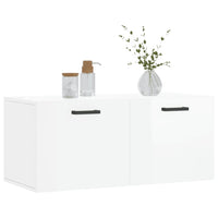 Thumbnail for Wandschrank Hochglanz-Weiß 80x36,5x35 cm Holzwerkstoff