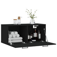 Thumbnail for Wandschrank Schwarz 80x36,5x35 cm Holzwerkstoff