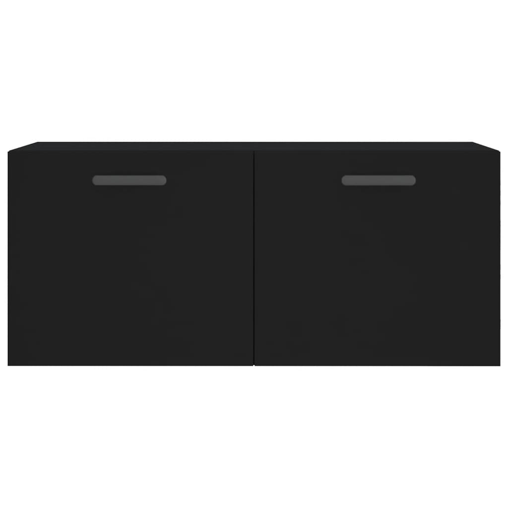 Wandschrank Schwarz 80x36,5x35 cm Holzwerkstoff