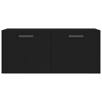 Thumbnail for Wandschrank Schwarz 80x36,5x35 cm Holzwerkstoff