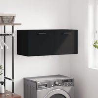 Thumbnail for Wandschrank Schwarz 80x36,5x35 cm Holzwerkstoff