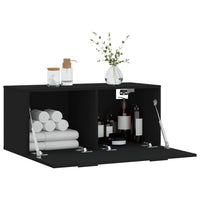 Thumbnail for Wandschrank Schwarz 80x36,5x35 cm Holzwerkstoff