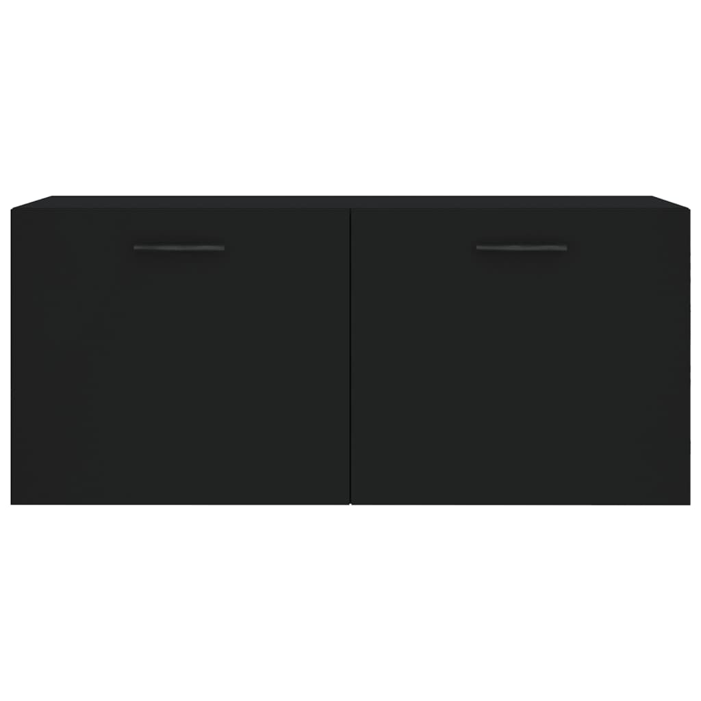 Wandschrank Schwarz 80x36,5x35 cm Holzwerkstoff