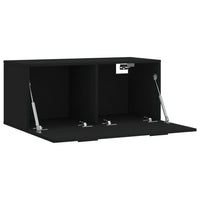 Thumbnail for Wandschrank Schwarz 80x36,5x35 cm Holzwerkstoff