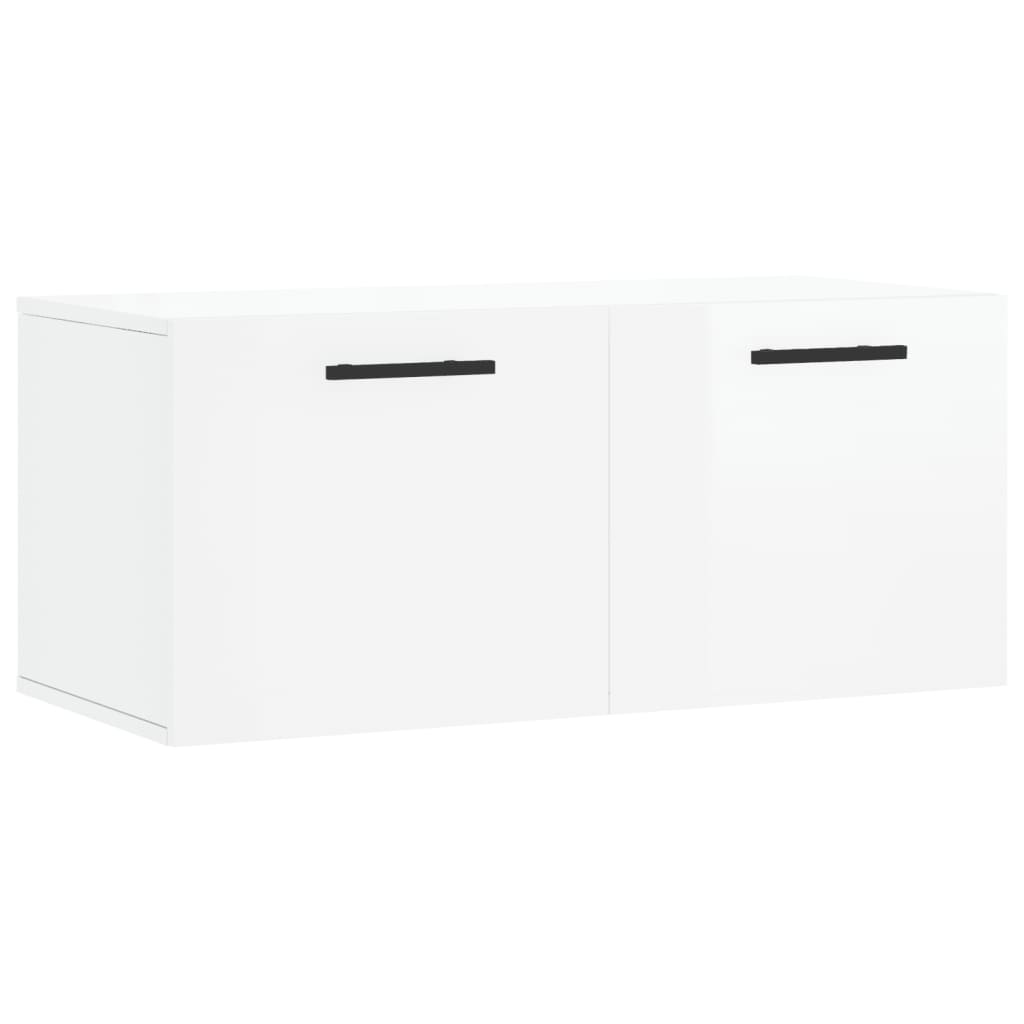 Wandschrank Hochglanz-Weiß 80x36,5x35 cm Holzwerkstoff
