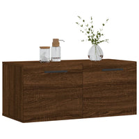 Thumbnail for Wandschrank Braun Eichen-Optik 80x36,5x35 cm Holzwerkstoff