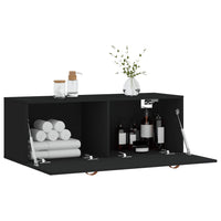 Thumbnail for Wandschrank Schwarz 100x36,5x35 cm Holzwerkstoff
