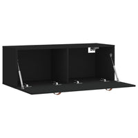 Thumbnail for Wandschrank Schwarz 100x36,5x35 cm Holzwerkstoff