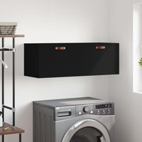 Thumbnail for Wandschrank Schwarz 100x36,5x35 cm Holzwerkstoff