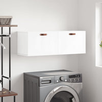 Thumbnail for Wandschrank Hochglanz-Weiß 100x36,5x35 cm Holzwerkstoff