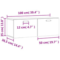 Thumbnail for Wandschrank Braun Eichen-Optik 100x36,5x35 cm Holzwerkstoff