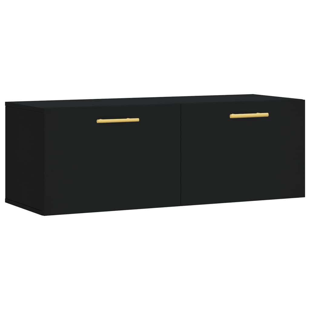 Wandschrank Schwarz 100x36,5x35 cm Holzwerkstoff