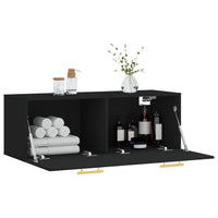Thumbnail for Wandschrank Schwarz 100x36,5x35 cm Holzwerkstoff