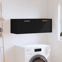 Thumbnail for Wandschrank Schwarz 100x36,5x35 cm Holzwerkstoff