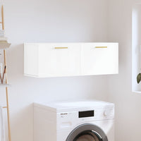 Thumbnail for Wandschrank Hochglanz-Weiß 100x36,5x35 cm Holzwerkstoff