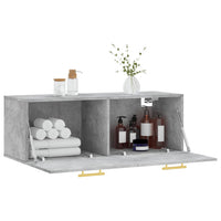 Thumbnail for Wandschrank Betongrau 100x36,5x35 cm Holzwerkstoff
