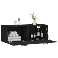 Thumbnail for Wandschrank Schwarz 100x36,5x35 cm Holzwerkstoff